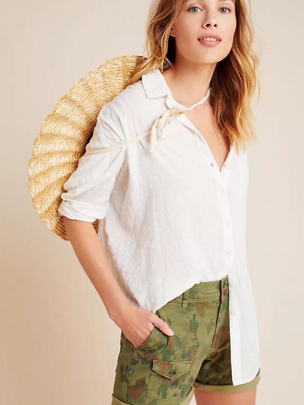 Anthropologie Wanderer Utility Shorts size 29 Green Camo